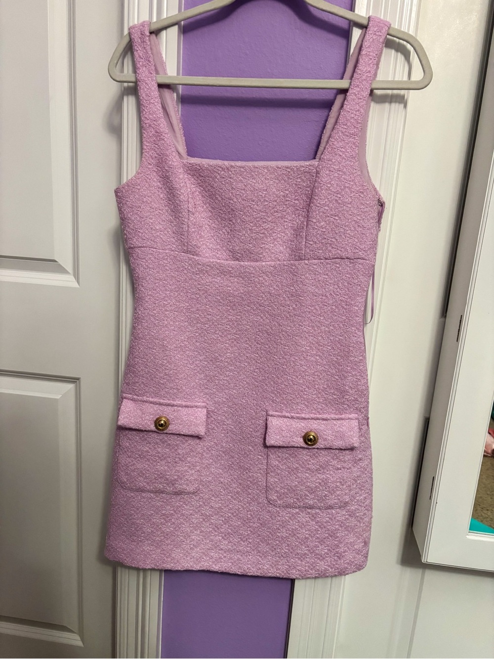 Endless Rose Lilac Tweed Mini Dress